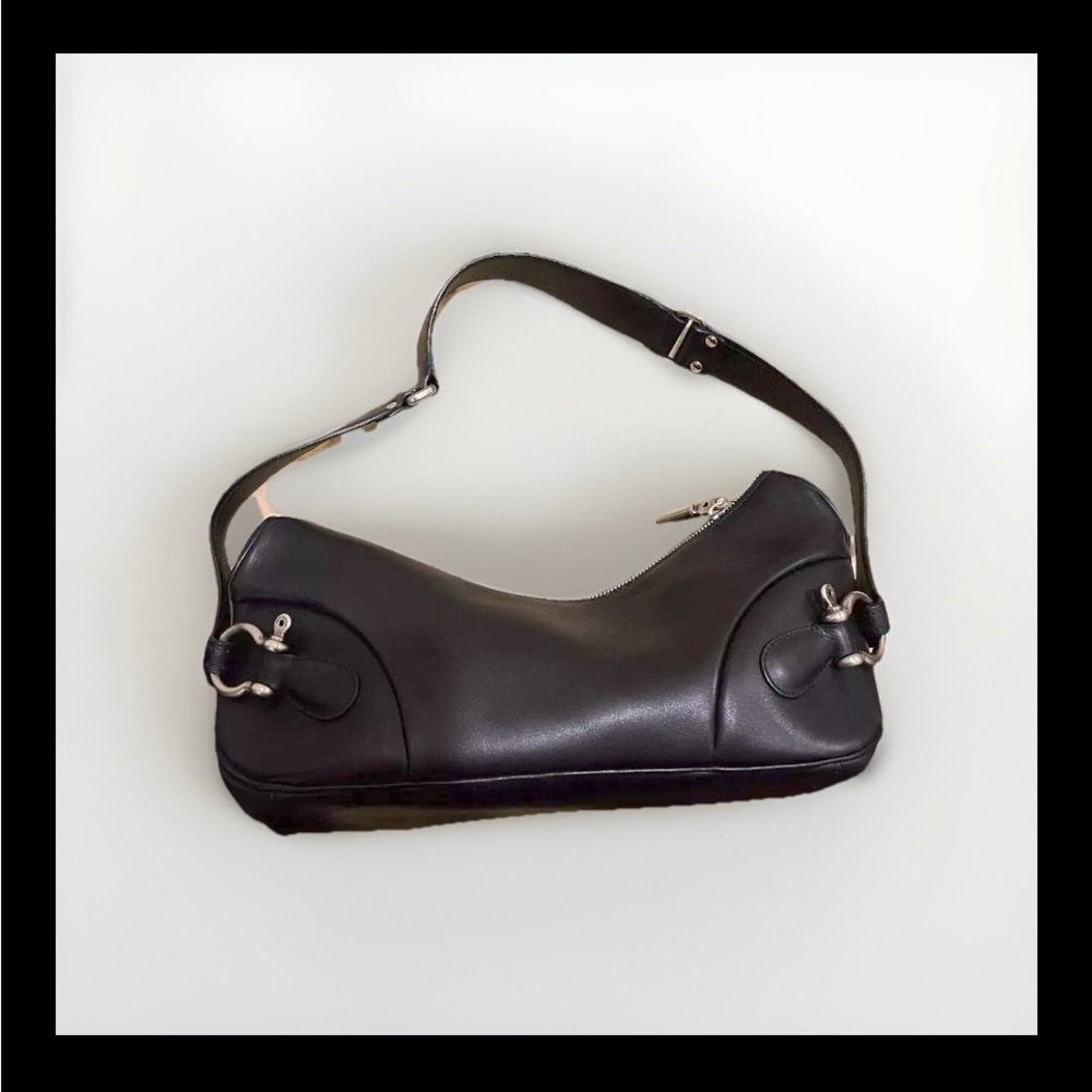 BURBERRY GINNY BAG EUC BLACK LEATHER
